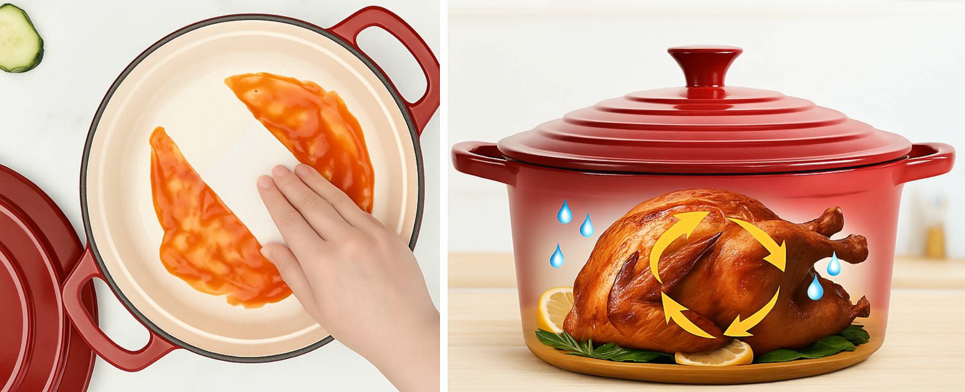 Enameled cast iron pot